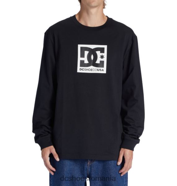 DC Shoes tricou cu mânecă lungă dc square star pentru bărbați X0FD0416 negru