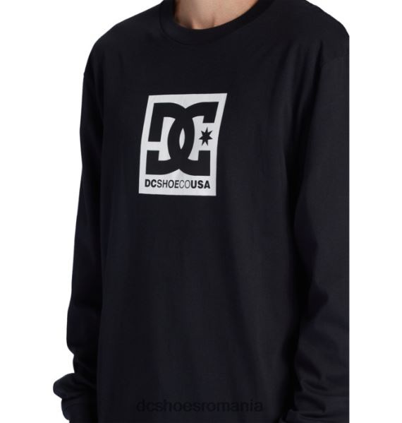 DC Shoes tricou cu mânecă lungă dc square star pentru bărbați X0FD0416 negru