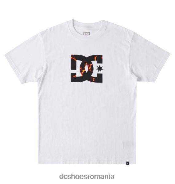 DC Shoes tricou dc star fill heritage pentru bărbați X0FD077 alb/foc