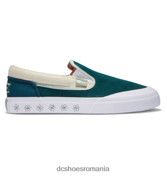 DC Shoes pantofi slip-on manual x susie X0FD0375 teal întunecat