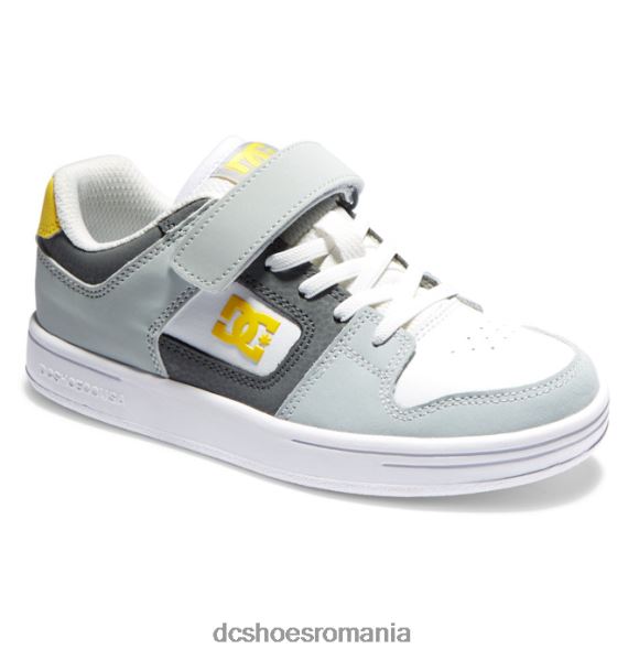 DC Shoes pantofi copii manteca 4 din dantela elastica X0FD0553 gri/negru/galben