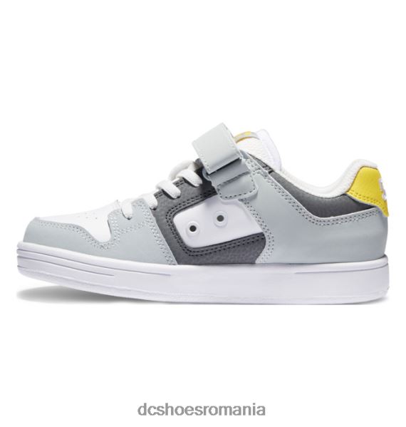 DC Shoes pantofi copii manteca 4 din dantela elastica X0FD0553 gri/negru/galben