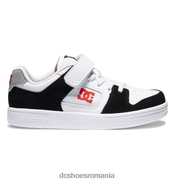DC Shoes pantofi copii manteca 4 din dantela elastica X0FD0562 negru/alb/rosu