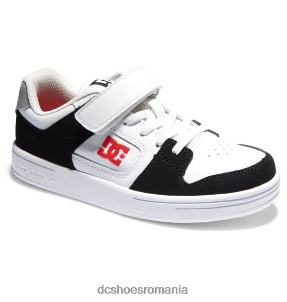 DC Shoes pantofi copii manteca 4 din dantela elastica X0FD0562 negru/alb/rosu