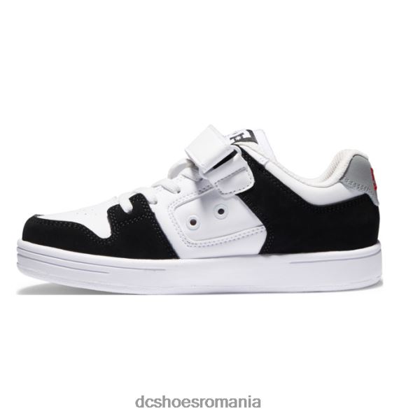 DC Shoes pantofi copii manteca 4 din dantela elastica X0FD0562 negru/alb/rosu