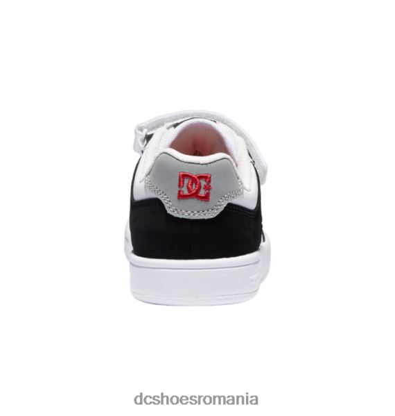 DC Shoes pantofi copii manteca 4 din dantela elastica X0FD0562 negru/alb/rosu