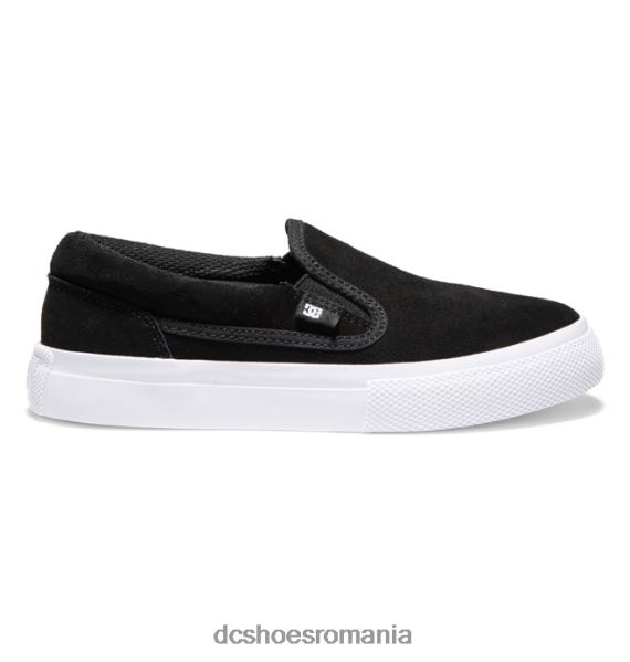 DC Shoes pantofi din piele intoarsa manual pentru copii X0FD0509 alb negru