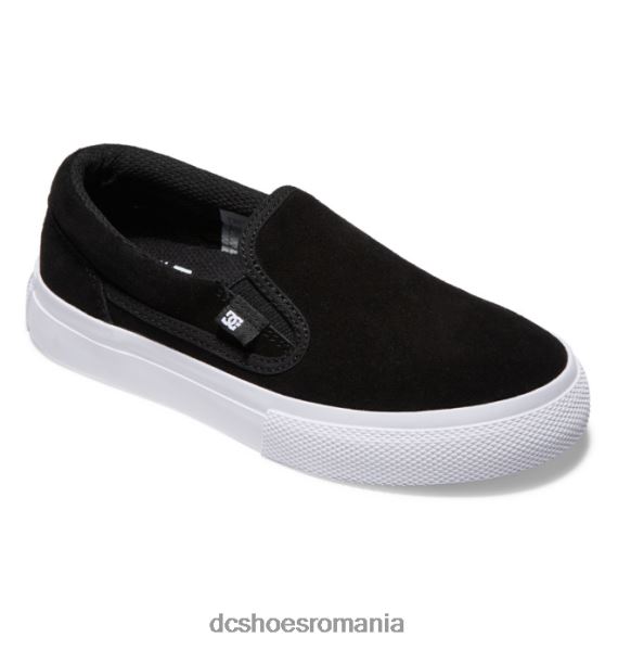 DC Shoes pantofi din piele intoarsa manual pentru copii X0FD0509 alb negru