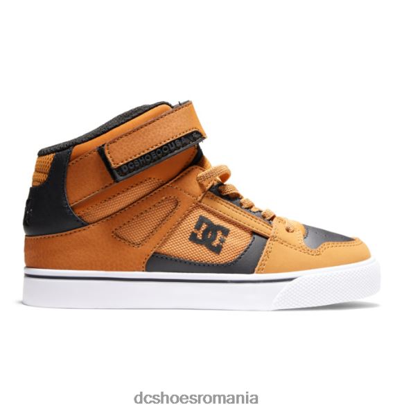 DC Shoes pantofi cu dantelă elastică pură pentru copii X0FD0522 grâu/negru