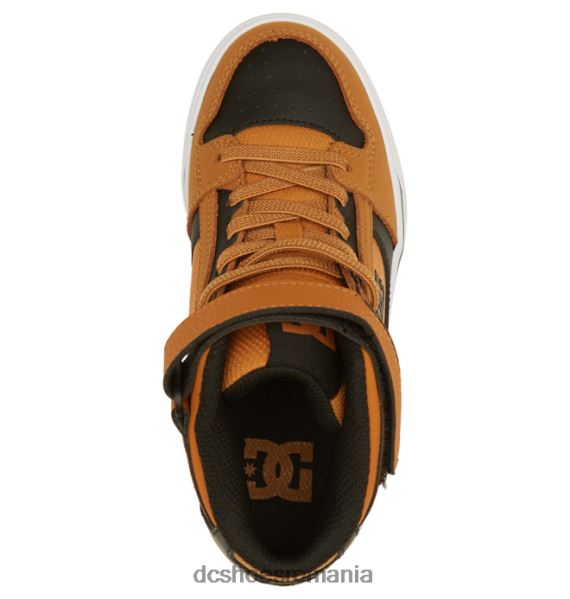 DC Shoes pantofi cu dantelă elastică pură pentru copii X0FD0522 grâu/negru