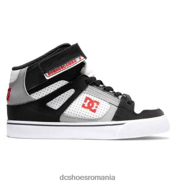 DC Shoes pantofi cu dantelă elastică pură pentru copii X0FD0524 alb/negru/rosu