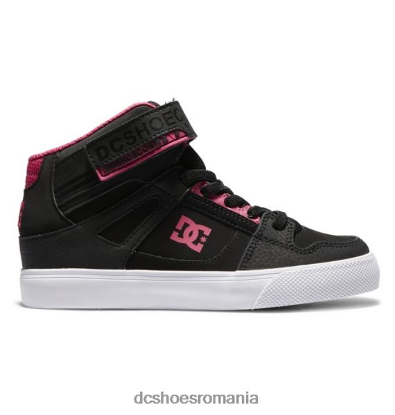 DC Shoes pantofi cu dantelă elastică pură pentru copii X0FD0529 negru roz