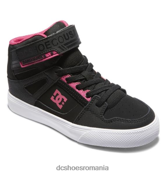 DC Shoes pantofi cu dantelă elastică pură pentru copii X0FD0529 negru roz