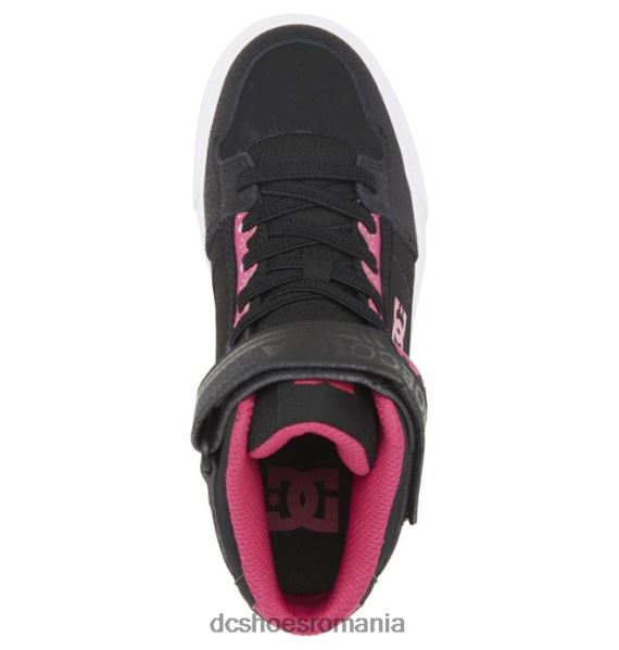 DC Shoes pantofi cu dantelă elastică pură pentru copii X0FD0529 negru roz