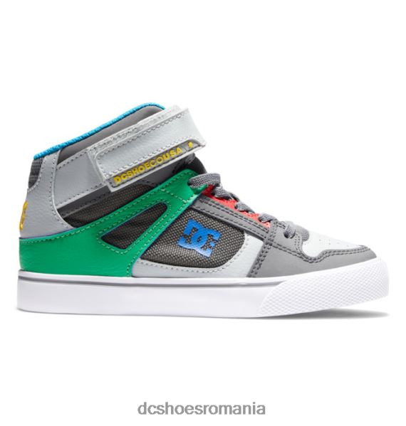 DC Shoes pantofi cu dantelă elastică pură pentru copii X0FD0569 gri-verzui