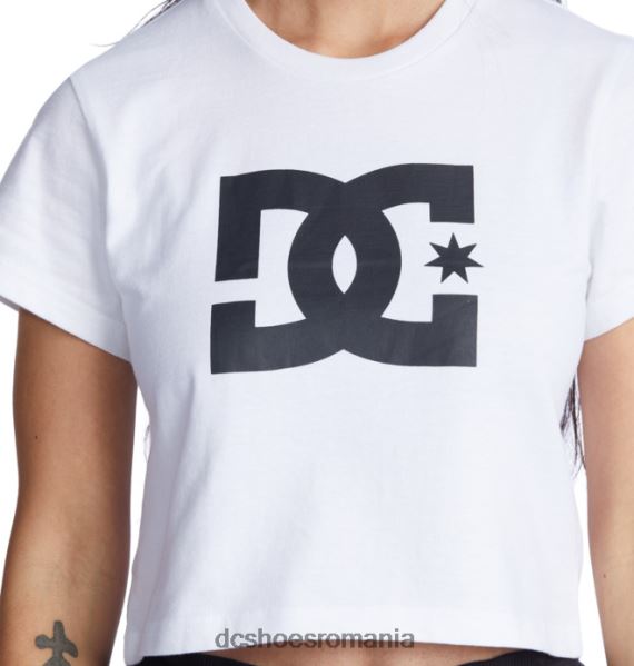 DC Shoes tricou decupat dc star de damă X0FD0472 alb