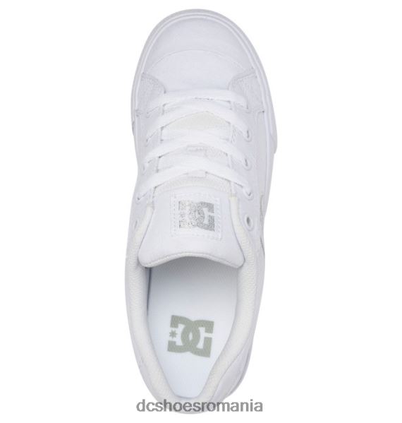 DC Shoes pantofi de pânză Chelsea de damă X0FD0455 alb/argintiu