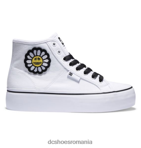 DC Shoes pantofi înalți cu platformă manuală de damă X0FD0471 alb/negru/floare