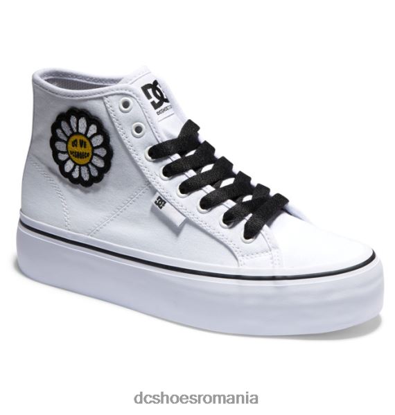 DC Shoes pantofi înalți cu platformă manuală de damă X0FD0471 alb/negru/floare